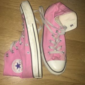 Pink high top converse